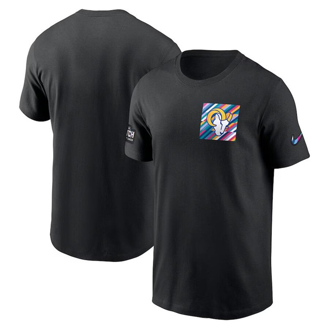 Men's Los Angeles Rams Black 2023 Crucial Catch Sideline Tri-Blend T-Shirt - Click Image to Close